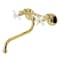 Kingston Brass KS615PB Two-Handle Wall Mount Bathroom Faucet, Polished Brass KS615PB - alternate 1
